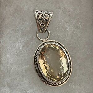 925 Sterling Silver Citrine Pendant